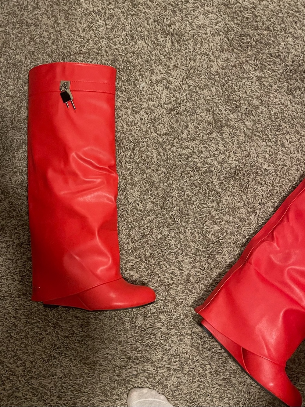 Red Knee-High Women's Boots